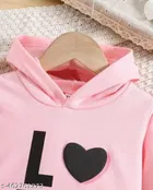 Hosiery Cotton Printed Clothing Set for Kids, Pink 