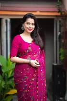 Georgette Printed Saree for Women 