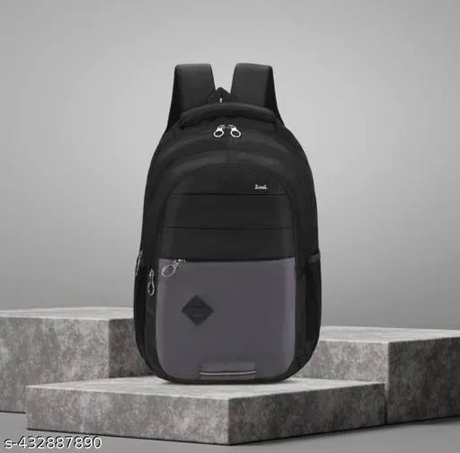 Polyester Backpack for Men & Women, Black
