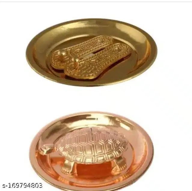 Charan Paduka with Tortisplate (Rose Gold & Golden, Set of 2)