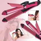 Aluminium 2-in-1 Hair Straightener cum Curler for Women (Pink & Black, 100 W)