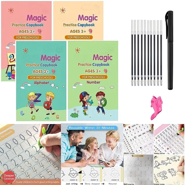 KS SANK MAGIC Practice Copybook (4 BOOK + 1 PEN + 10 REFILL)