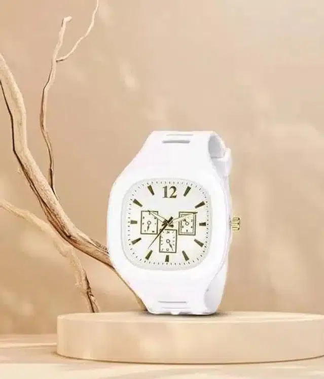 Analog Watch for Men (White)