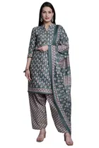 Cotton Blend Printed Salwar Suit for Women 