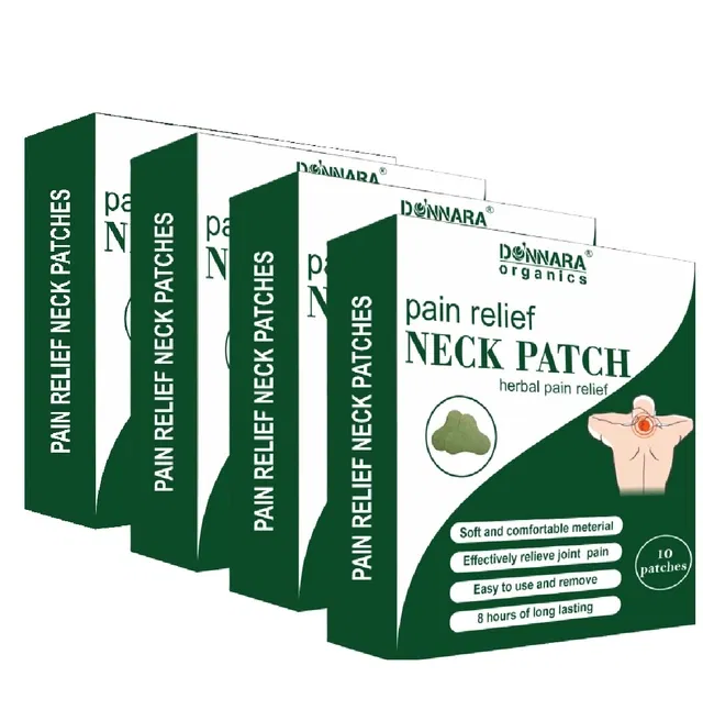 Donnara Organics Neck Pain Relief 10 Pcs Heat Patches (Pack of 4)
