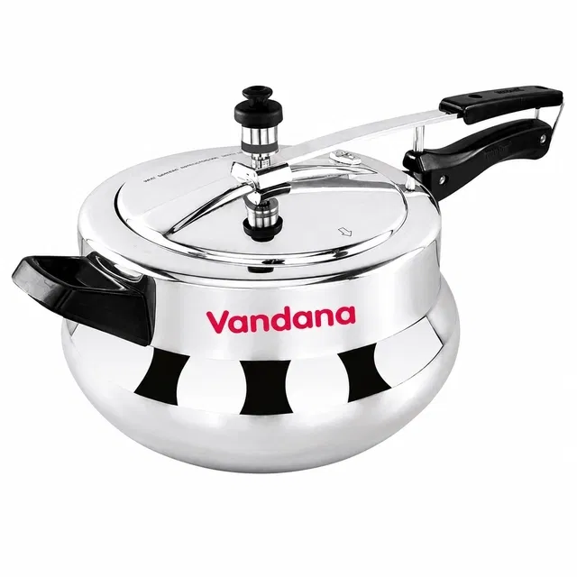 Vandana 5.5 L Handi Aluminium InnerLid Pressure Cooker Gas Stovetop Compatible (Pack of 1)