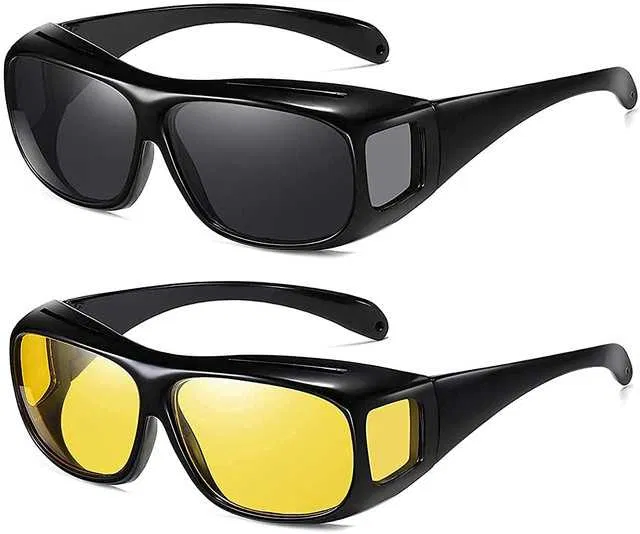 Hd Vision Day And Night Unisex Hd Vision Goggles Anti-Glare Polarized Sunglasses Men & Women (A-125)