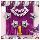 1st Happy Birthday Balloon Decoration Kit, Magenta, Set of 1