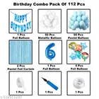 Coco Melon Theme 6th Happy Birthday Decoration Items For Girls, Multicolor, Pack of 112