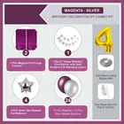 4th Happy Birthday Balloon Decoration Kit, Magenta, Set of 1