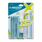 Flair Hauser XO Writing Stationery Kit | A Complete Writing Kit | Gift Set for Kids Students & Office | Combination Pack of 10 - Color May Vary