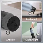 Pexpo Craft Pro 1000 Stainless Steel Sports/Fridge Water Bottle with Sipper Cap - 950ml | BPA Free - Grey & Knight Black Ombre