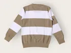 Acrylic Striped Sweater For Boys, Beige & White 