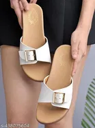 Solid Synthetic Flat Sandals for Women 