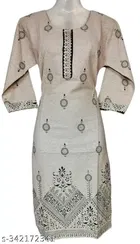 Cotton Blend Printed Kurti for Women 