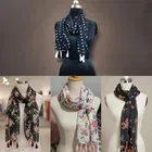 Chiffon Scarves for Women, Multicolor, Pack of 4