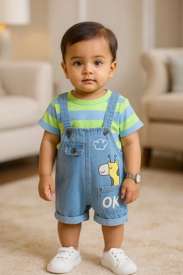 Cotton Blend Printed Clothing Set for Boys (Multicolor, 5-6 Years)