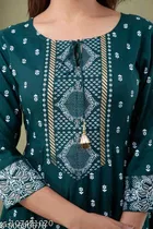 Rayon Printed Kurta with Pant & Dupatta for Women 