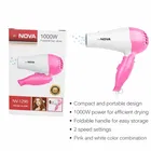 1000 Watts Foldable Hair Dryer, Pink & White