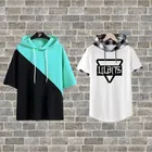 Cotton Blend Colorblocked Hoodie for Men 