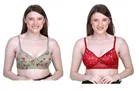 Cotton Blend Printed Padded Bra for Women 