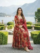 Printed Acrylic Kurta Set for Women 