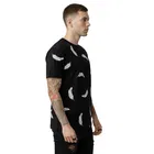 Polyester Printed T-Shirt for Men, Black 