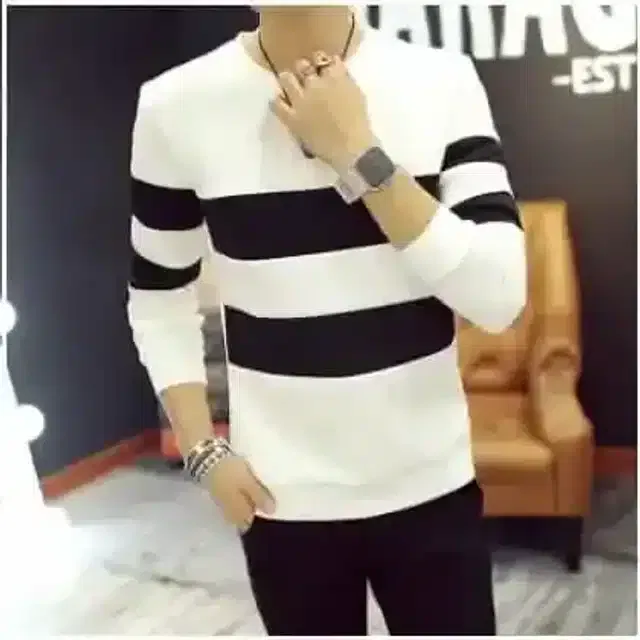 Stylesmyth Full Sleeves T-Shirt For Men (White, M) (Sm-61)