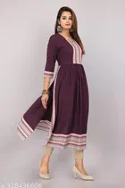 Rayon Embroidered Kurti for Women 