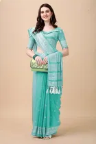 Women's Embelished Saree with Unstiched Blouse 