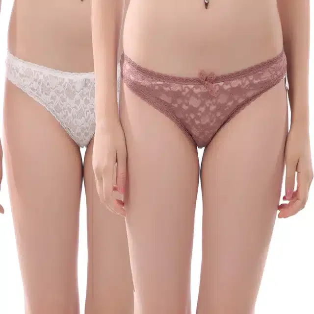 Cotton Blend Panties for Women (Pack of 2) (Multicolor, S)