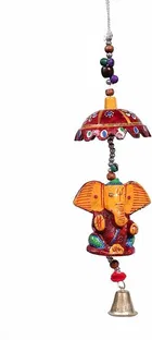 KC Arts Ganesha Wood Windchime 27 inches Pack of 2