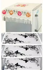 Knit Printed Fridge 6 Pcs Mat with Top Cover 