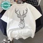 Round Neck Printed T-Shirt for Women (White, S)