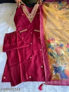 Georgette Embroidered Kurta Set for Women 