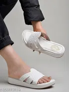 Shoetopia White Platform Sandals 