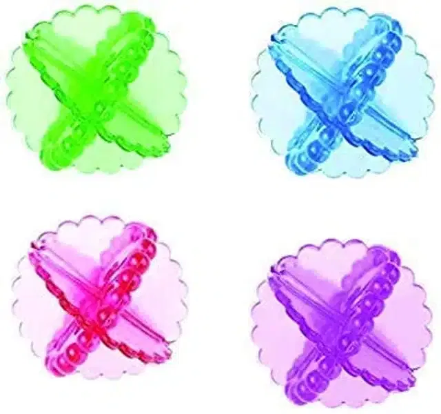 Washer Dry Laundry Balls (Multicolour, Pack of 4)