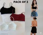 Cotton Bandeau Bra for Women, Pack of 3 