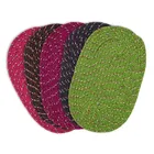 Alaqsa Cotton  Oval Mat 15x23 inch (Assorted color, Pack of 5)