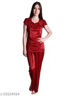 Satin Nightsuit Set for Women 