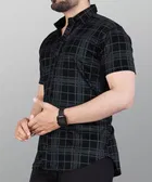 Half Sleeves Checkered Shirt for Men 