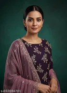 Embroidered Anarkali Party Suit for Women 