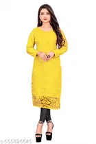 Net Kurti for Women,  Yellow  