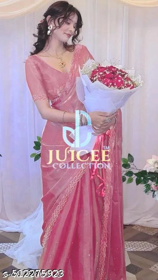 JImmy Choo Saree for Women, Pink (5.5 M)