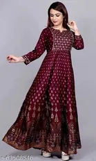Rayon Gown for Women, Maroon 