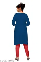 Rayon Slub Embroidered Kurti for Women 