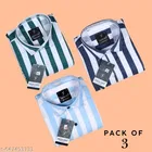 Cotton Blend Striped Shirts for Men, Multicolor 