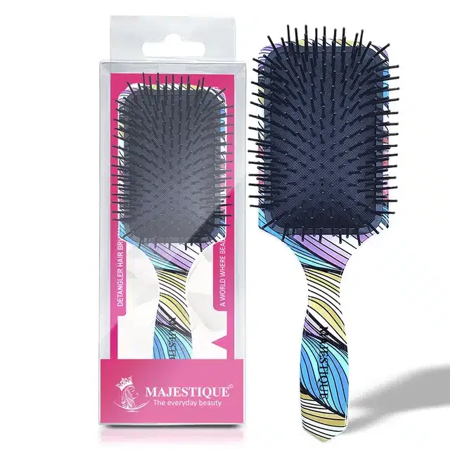Majestique Hair Detangler Brush for Curly Hairs (Pack of 1, Multicolor) (BB-19)