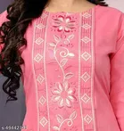 Floral Cotton Blend Kurti for Women 
