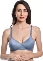 Cotton Blend Solid Padded Bra for Women 